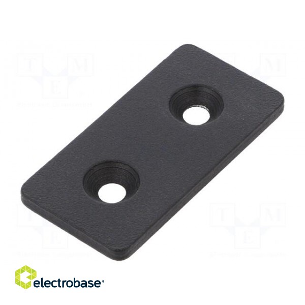 Flat bar | for profiles | W: 40mm | L: 80mm | steel | Colour: black image 1
