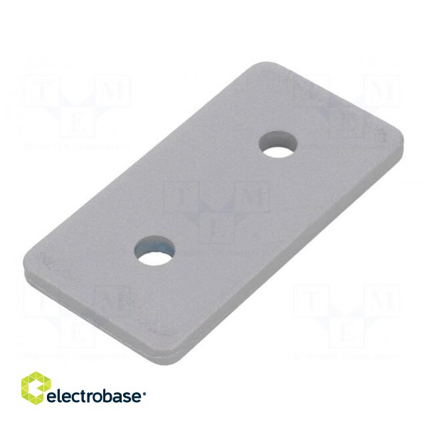 Flat bar | for profiles | W: 40mm | L: 80mm | steel | Colour: silver