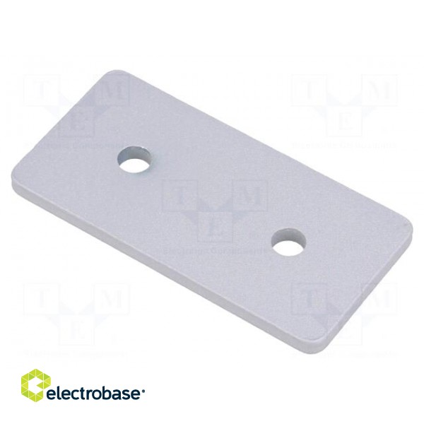 Flat bar | for profiles | W: 45mm | L: 90mm | steel | Colour: silver