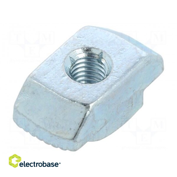 Nut | for profiles | Width of the groove: 10mm | steel | zinc image 1