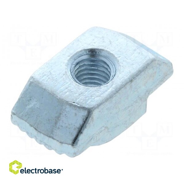 Nut | for profiles | Width of the groove: 10mm | steel | zinc | H: 3mm image 1