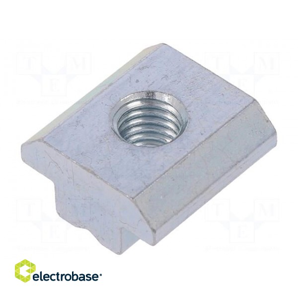 Nut | for profiles | Width of the groove: 10mm | steel | zinc фото 1