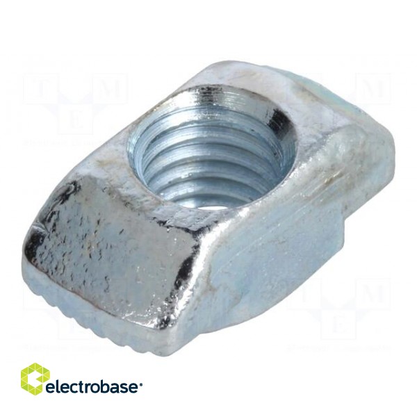 Nut | for profiles | Width of the groove: 10mm | steel | zinc фото 2