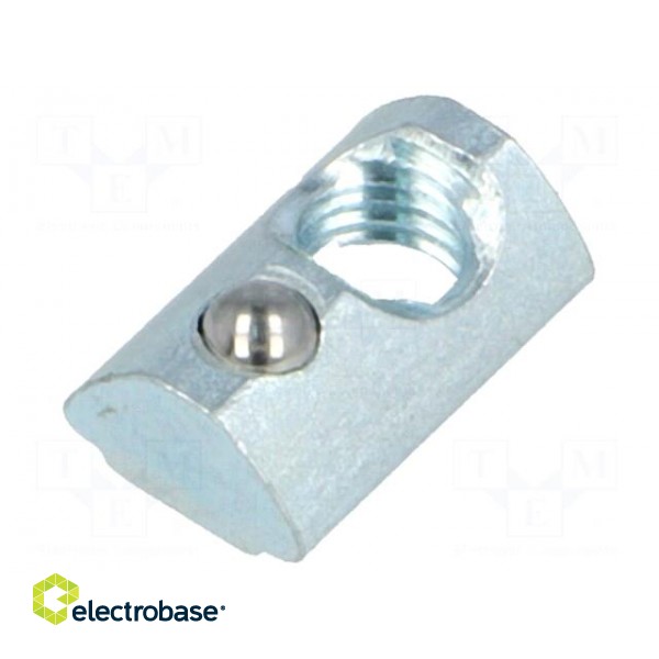 Nut | for profiles | Width of the groove: 5mm | steel | zinc | T-slot image 1