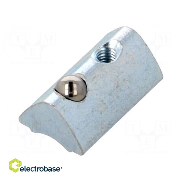 Nut | for profiles | Width of the groove: 6mm | steel | zinc image 1