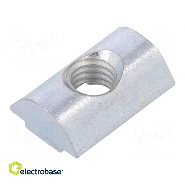 Nut | for profiles | Width of the groove: 6mm | steel | zinc | T-slot image 1