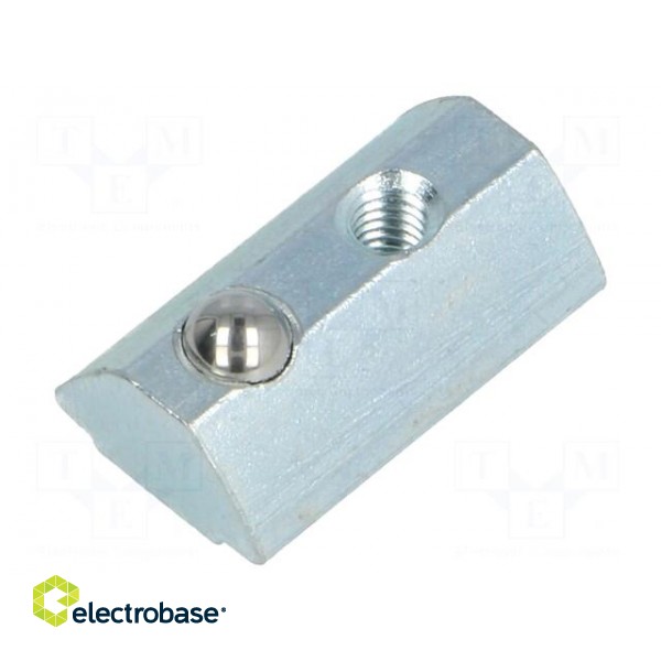 Nut | for profiles | Width of the groove: 8mm | steel | zinc | T-slot image 1