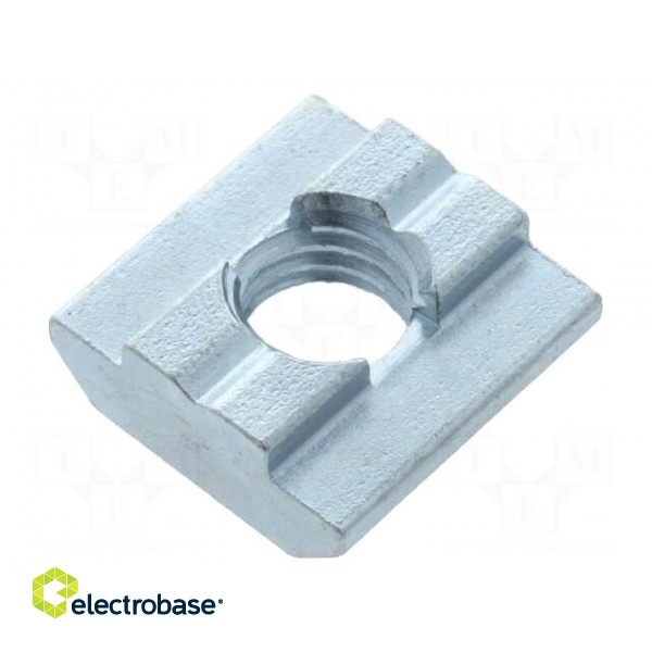 Nut | for profiles | Width of the groove: 8mm | steel | zinc фото 2