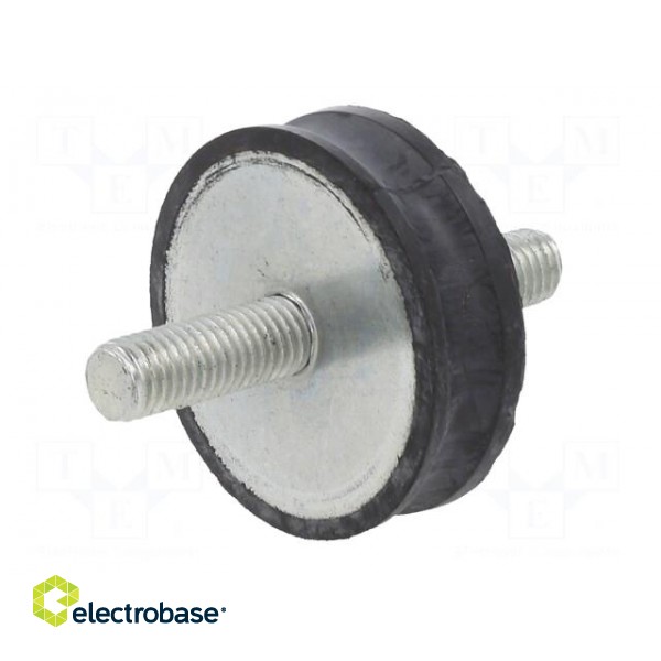 Vibration damper | M10 | Ø: 50mm | rubber | L: 15mm | Thread len: 28mm фото 2