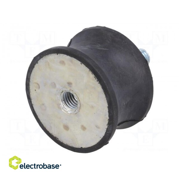Vibration damper | M10 | Ø: 50mm | rubber | L: 30mm | Thread len: 28mm фото 1