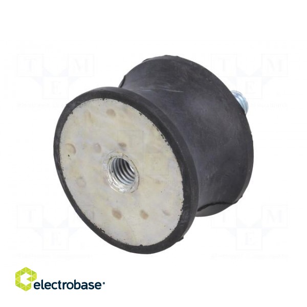 Vibration damper | M10 | Ø: 50mm | rubber | L: 30mm | Thread len: 28mm фото 2