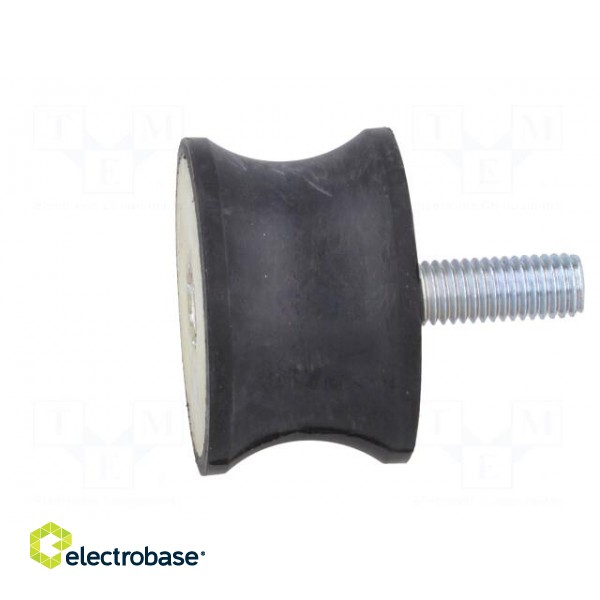 Vibration damper | M10 | Ø: 50mm | rubber | L: 30mm | Thread len: 28mm фото 3