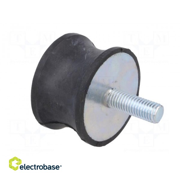 Vibration damper | M10 | Ø: 50mm | rubber | L: 30mm | Thread len: 28mm paveikslėlis 4