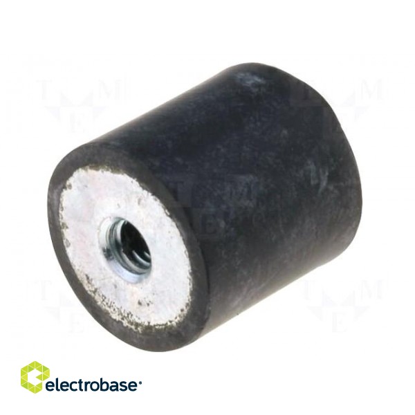 Vibration damper | M10 | Ø: 50mm | rubber | L: 50mm | H: 10mm | 2225N