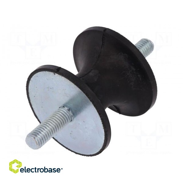 Vibration damper | M10 | Ø: 57mm | rubber | L: 45mm | Thread len: 28mm