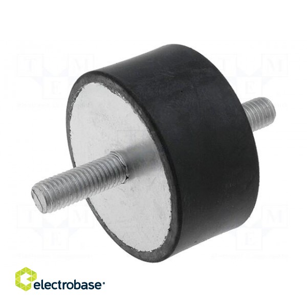 Vibration damper | M10 | Ø: 60mm | rubber | L: 30mm | Thread len: 28mm