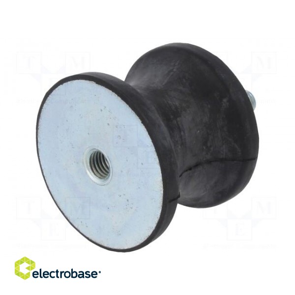 Vibration damper | M12 | Ø: 70mm | rubber | L: 53mm | Thread len: 37mm image 1