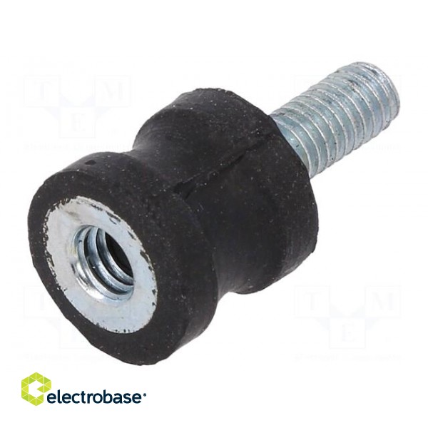 Vibration damper | M4 | Ø: 10mm | rubber | L: 10mm | Thread len: 10mm