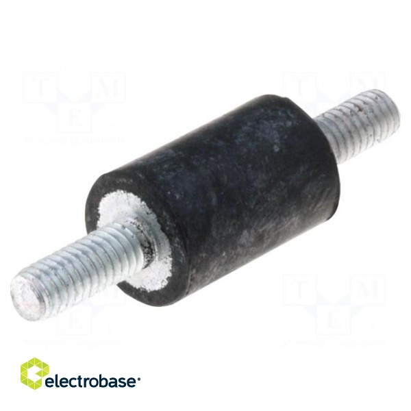 Vibration damper | M4 | Ø: 10mm | rubber | L: 15mm | Thread len: 10mm