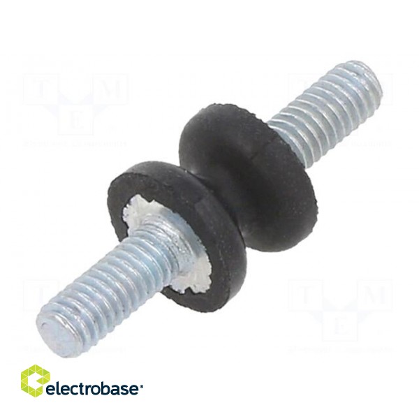 Vibration damper | M4 | Ø: 10mm | rubber | L: 8mm | Thread len: 10mm | 43N