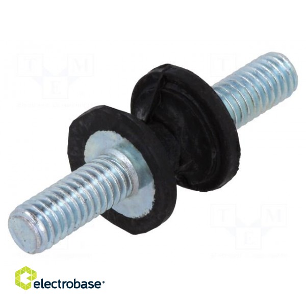 Vibration damper | M4 | Ø: 10mm | rubber | L: 8mm | Thread len: 10mm | 80N