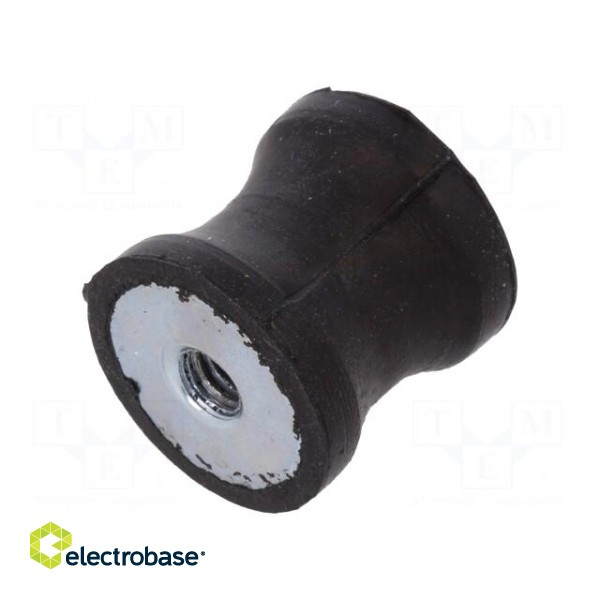 Vibration damper | M4 | Ø: 15mm | rubber | L: 15mm | H: 4mm | 155N | 41N/mm