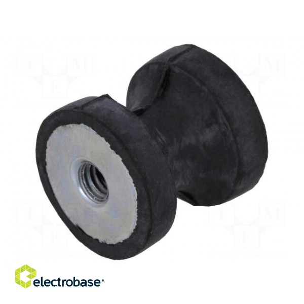 Vibration damper | M4 | Ø: 15mm | rubber | L: 15mm | H: 4mm | 155N | 41N/mm