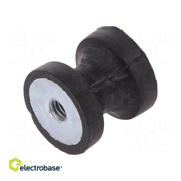 Vibration damper | M4 | Ø: 15mm | rubber | L: 15mm | H: 4mm | 211N | 56N/mm