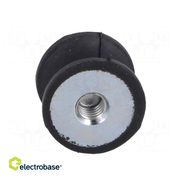 Vibration damper | M6 | Ø: 20mm | rubber | L: 15mm | H: 6mm | 223N | 60N/mm image 5