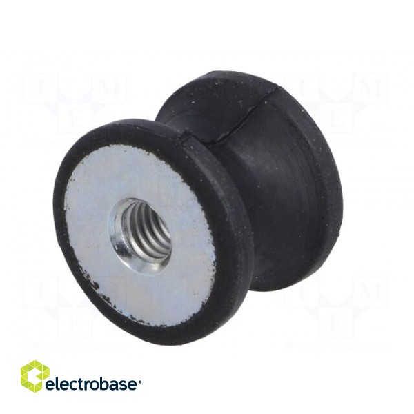 Vibration damper | M6 | Ø: 20mm | rubber | L: 15mm | H: 6mm | 223N | 60N/mm image 6