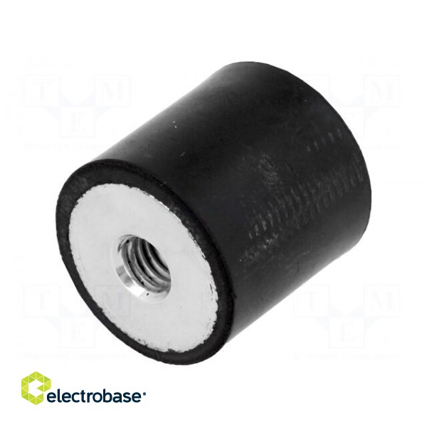 Vibration damper | M6 | Ø: 20mm | rubber | L: 20mm | H: 6mm | 267N | 53N/mm