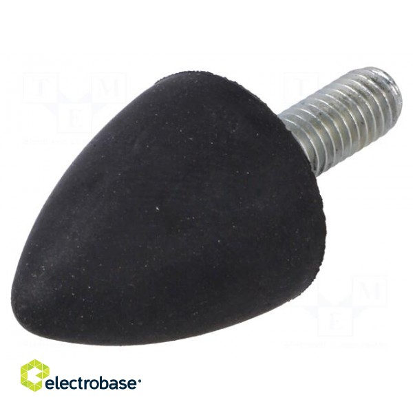 Vibration damper | M6 | Ø: 20mm | rubber | L: 24mm | Thread len: 18mm image 1