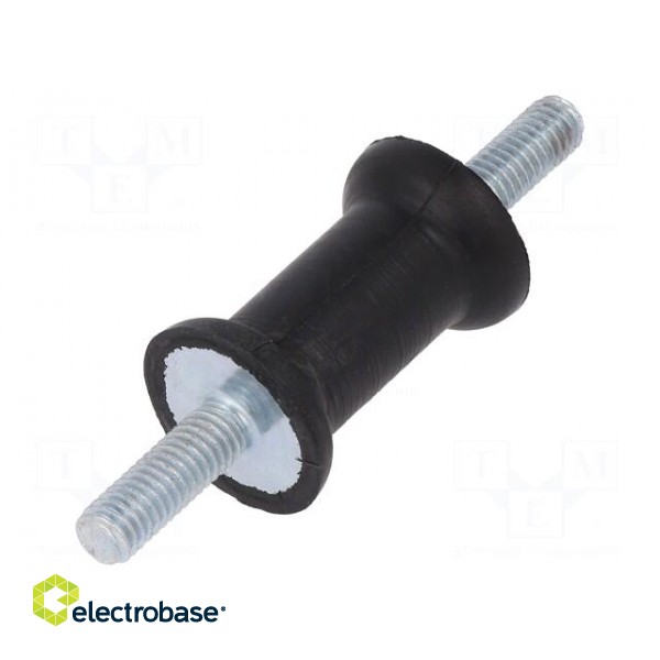 Vibration damper | M6 | Ø: 20mm | rubber | L: 30mm | Thread len: 18mm