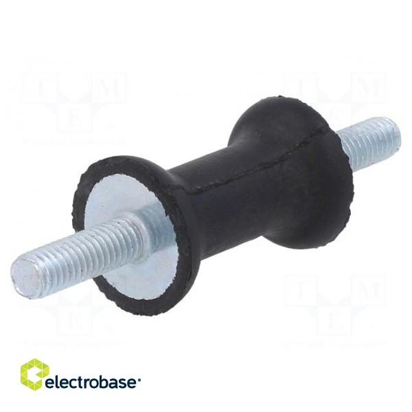 Vibration damper | M6 | Ø: 20mm | rubber | L: 30mm | Thread len: 18mm фото 1