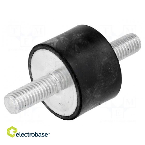Vibration damper | M8 | Ø: 30mm | rubber | L: 20mm | Thread len: 20mm