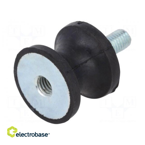 Vibration damper | M8 | Ø: 30mm | rubber | L: 25mm | Thread len: 23mm