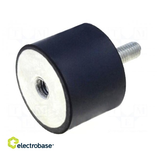 Vibration damper | M8 | Ø: 40mm | rubber | L: 30mm | Thread len: 23mm