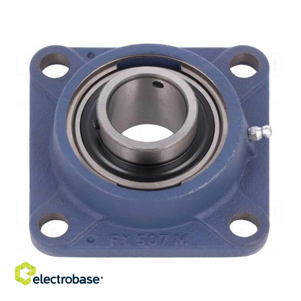 Bearing: bearing unit Y | with square flange | 35mm | bearing steel image 1