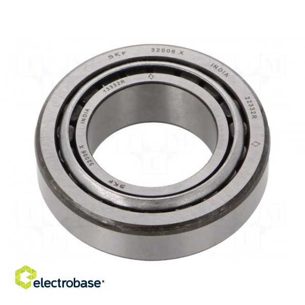 Bearing: tapered roller | Øint: 30mm | Øout: 55mm | W: 17mm | Cage: steel paveikslėlis 1