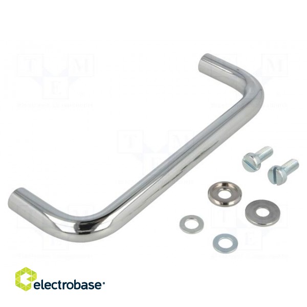 Handle | chromium plated steel | chromium plated | H: 43mm | W: 14mm фото 1