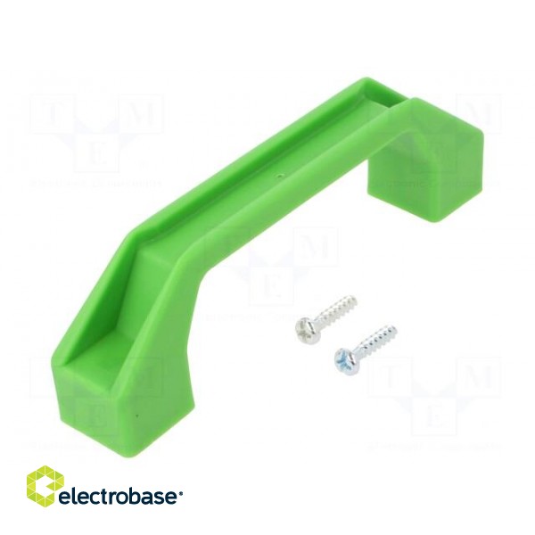 Handle | plastic | green | 120mm | Kit: screw x2 фото 1