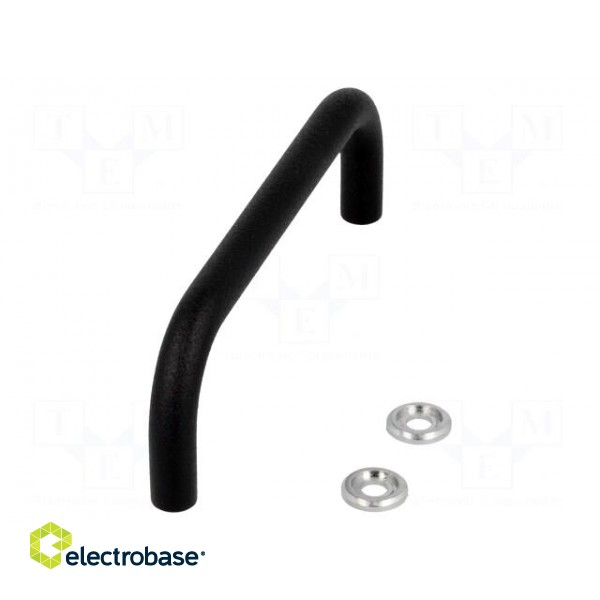 Handle | steel | black | H: 35mm | Mounting: M4 screw | Holes pitch: 88mm