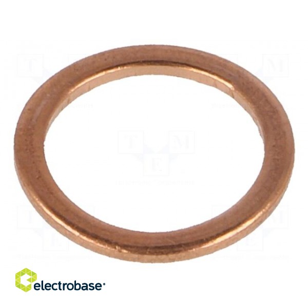 Gasket | copper | Thk: 1.5mm | Øint: 10mm | Øout: 13.5mm | DIN 7603