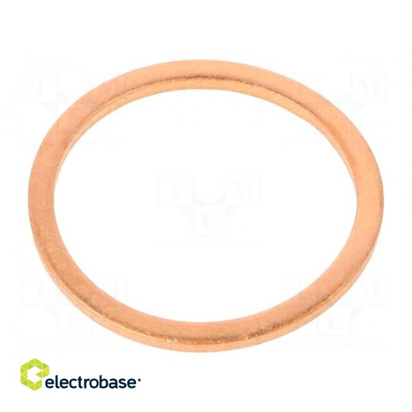 Gasket | copper | Thk: 1.5mm | Øint: 21mm | Øout: 26mm | DIN 7603