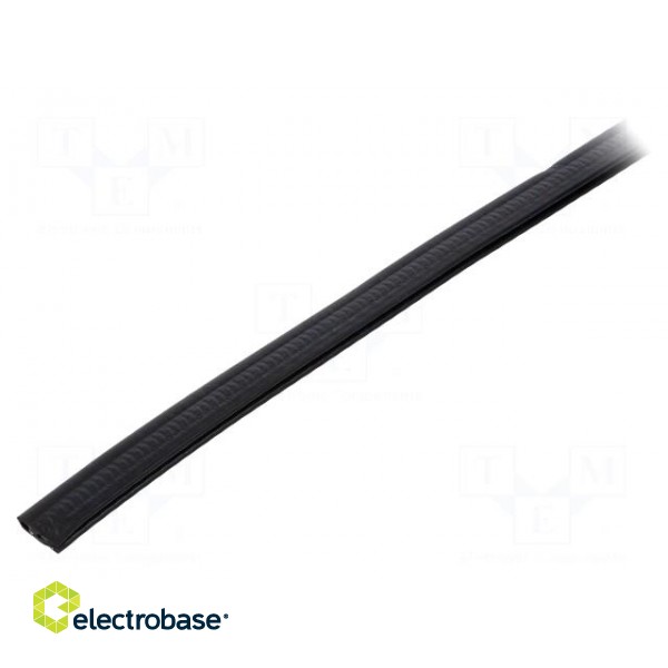Gasket | EPDM | black | L: 10m | W: 6.5mm | H: 15.1mm | Panel thick: 1÷2mm