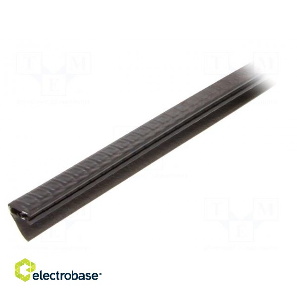 Gasket | EPDM,PVC | black | L: 10m | W: 16mm | H: 13mm | Panel thick: 1÷2mm