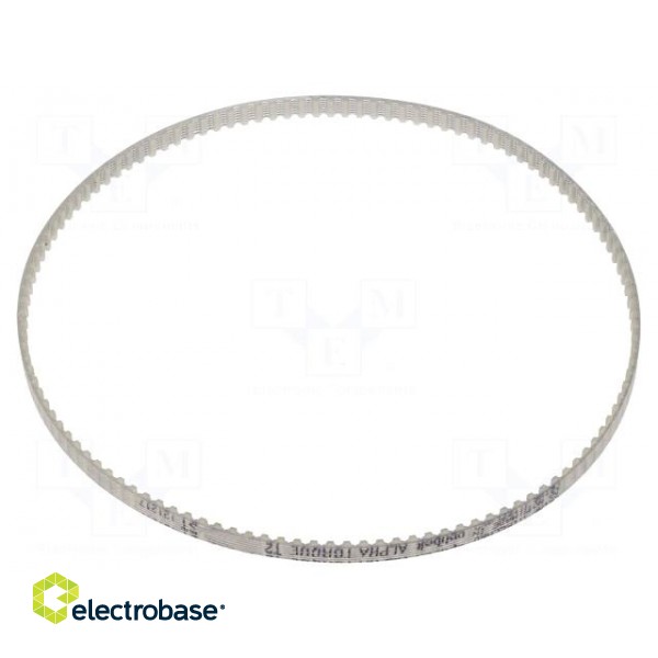 Timing belt | T2.5 | W: 4mm | H: 1.3mm | Lw: 317.5mm | Tooth height: 0.7mm