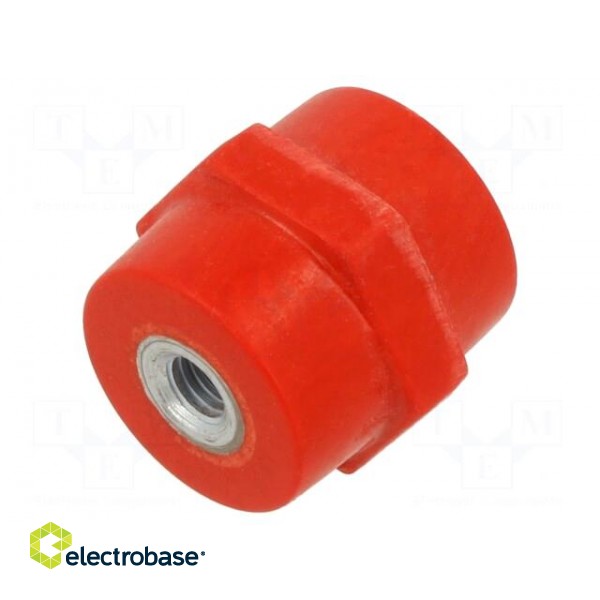 Support insulator | L: 40mm | Ø: 31mm | 1.6kV | UL94V-0 | Body: red