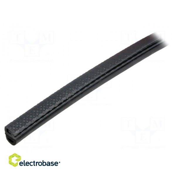 Hole and edge shield | L: 10m | black | H: 9.5mm | Panel thick: 1÷2mm