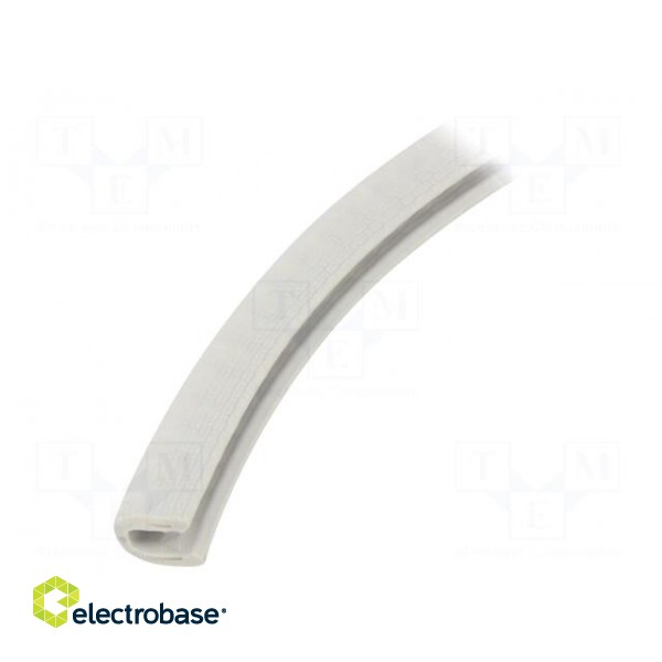 Hole and edge shield | PVC | grey | H: 10mm | W: 6mm | Panel thick: 1÷2mm